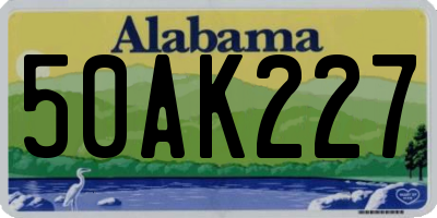AL license plate 50AK227