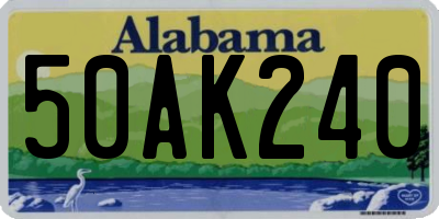 AL license plate 50AK240