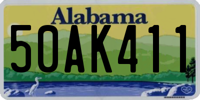 AL license plate 50AK411