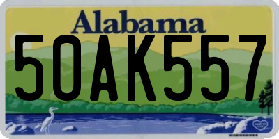 AL license plate 50AK557
