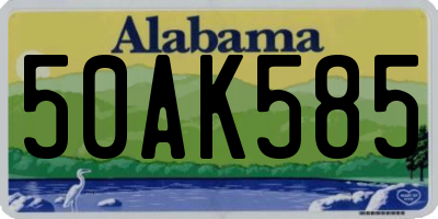 AL license plate 50AK585