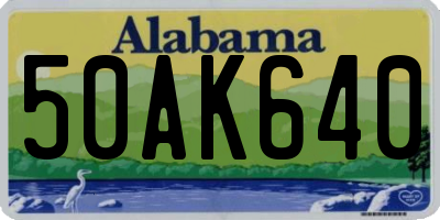 AL license plate 50AK640