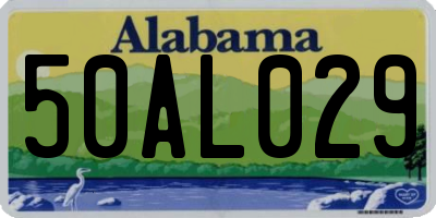 AL license plate 50AL029