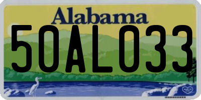 AL license plate 50AL033