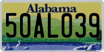 AL license plate 50AL039