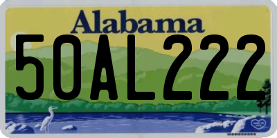 AL license plate 50AL222