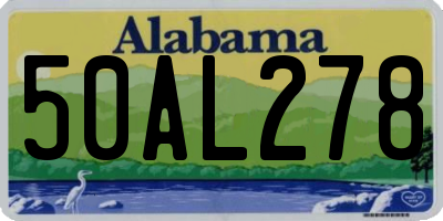 AL license plate 50AL278