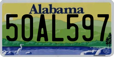 AL license plate 50AL597