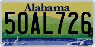 AL license plate 50AL726