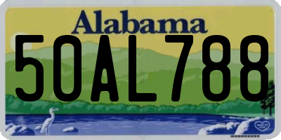AL license plate 50AL788