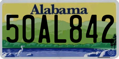 AL license plate 50AL842