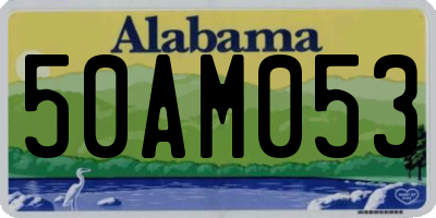 AL license plate 50AM053