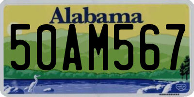 AL license plate 50AM567