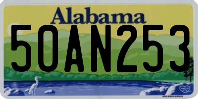 AL license plate 50AN253