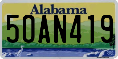 AL license plate 50AN419