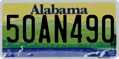 AL license plate 50AN490