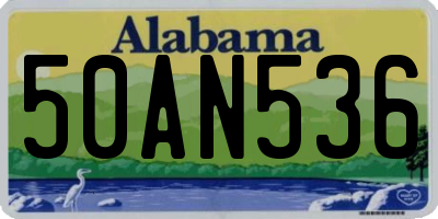 AL license plate 50AN536