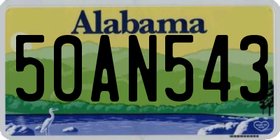 AL license plate 50AN543