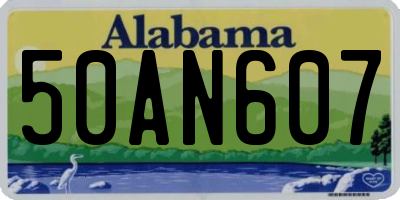 AL license plate 50AN607
