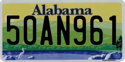 AL license plate 50AN961