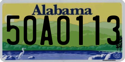 AL license plate 50AO113
