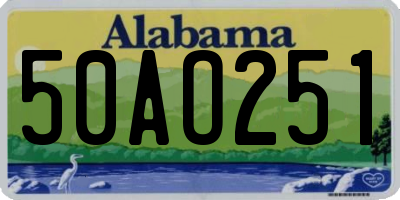 AL license plate 50AO251