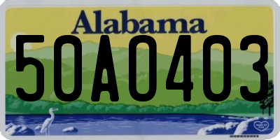 AL license plate 50AO403