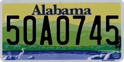 AL license plate 50AO745