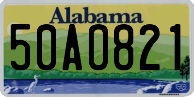 AL license plate 50AO821