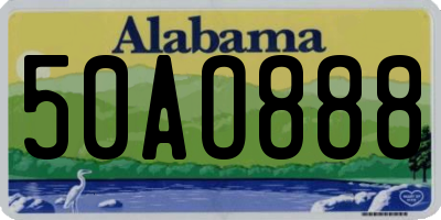 AL license plate 50AO888