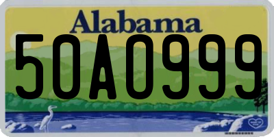AL license plate 50AO999