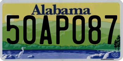 AL license plate 50AP087