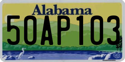AL license plate 50AP103