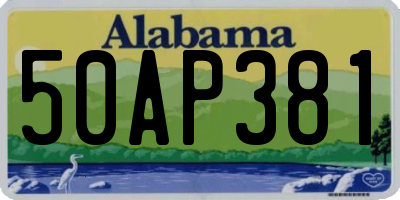 AL license plate 50AP381