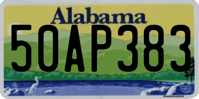 AL license plate 50AP383