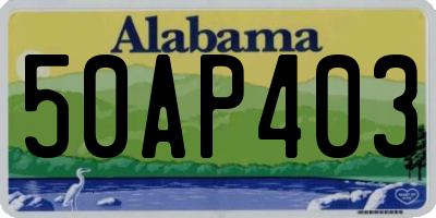 AL license plate 50AP403