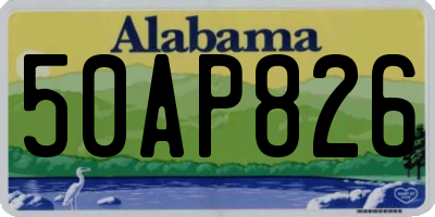AL license plate 50AP826