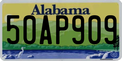 AL license plate 50AP909
