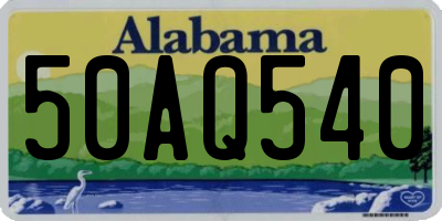 AL license plate 50AQ540