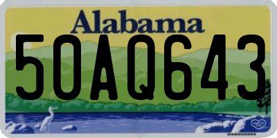 AL license plate 50AQ643