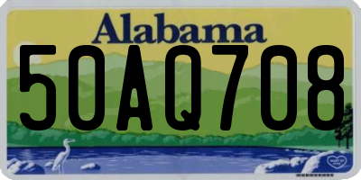AL license plate 50AQ708