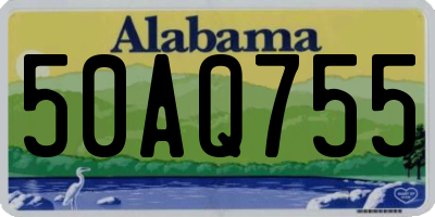 AL license plate 50AQ755