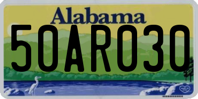 AL license plate 50AR030