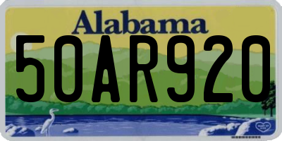 AL license plate 50AR920