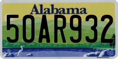 AL license plate 50AR932