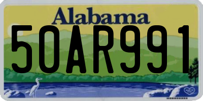 AL license plate 50AR991