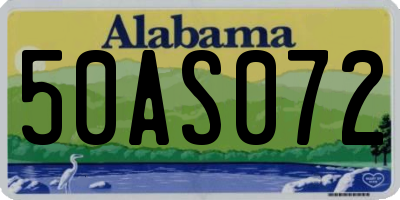 AL license plate 50AS072