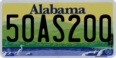 AL license plate 50AS200