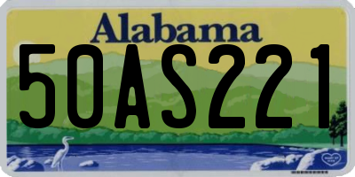 AL license plate 50AS221