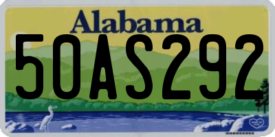AL license plate 50AS292